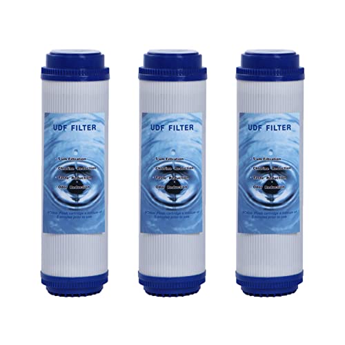 HUINING UDF (GAC Carbon) 10 pouces avec trois filtres à charbon activé de particules de 25,4 x 6,3 cm pour tous les systèmes d'osmose inversée domestiques...