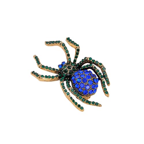 Broche de araña con zircón auténtico pin de aleación pulida