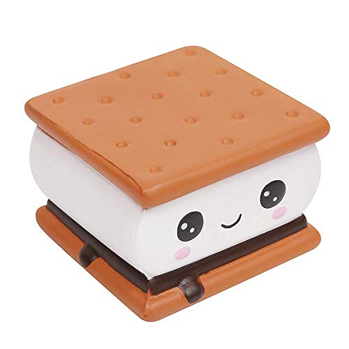 Anboor Squishies Smore Chocolate Sandwich Biscuit Jumbo Squishy Slow Rising Squeeze Toys Stress Relief Kawaii Soft Gift Collection (1 Pcs)