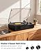 VICTRESS Vintage Vinyl Record Player with Built-in Stereo Speakers, Bluetooth Turntable for Vinyl Records with Bass & Treble Control, 3-Speed Belt-Drive, RCA/AUX/Headphone Jack, Gift for Music Lovers