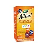 Nature's Way Alive! Children's Daily Chewable Multivitamin, Supports Bone, Eye, and Immune Health*, Orange & Berry Fruit Flavored, Gluten Free, 120 Chewable Tablets (Packaging May Vary)