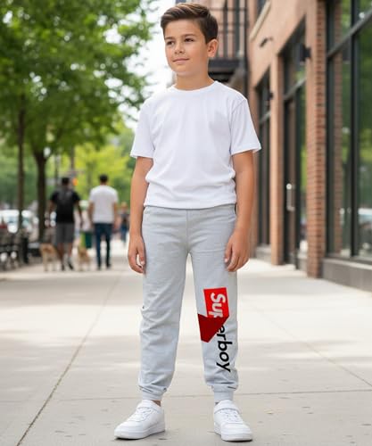 Image of KYDA KIDS 100% Cotton Track Pants for Boys | Premium Printed Soft Single Jersey Fabric | Elastic Waist Loose Fit Summer Full Length with Rib Hem (Pack of 3)
