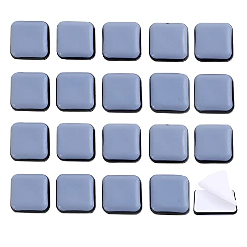 SyiXute 20 Pezzi Scivoli per Mobili,PTFE Teflon Quadrato Autoadesivi Cursori di Mobili,Scivoli per Moquette per Spostare Mobili Pesanti (Quadrato,25 x 25 mm)