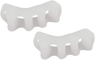 Herramienta férula del dedo del pie dedo del pie Camillas Separadores Inicio Valgus Corrector protectores del dedo del pie dedo del pie portátil elástico separador para Hombres Mujeres 2pair Blanca