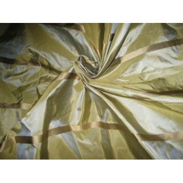 Soie haut de gamme vert olive irisé et satin doré précieux