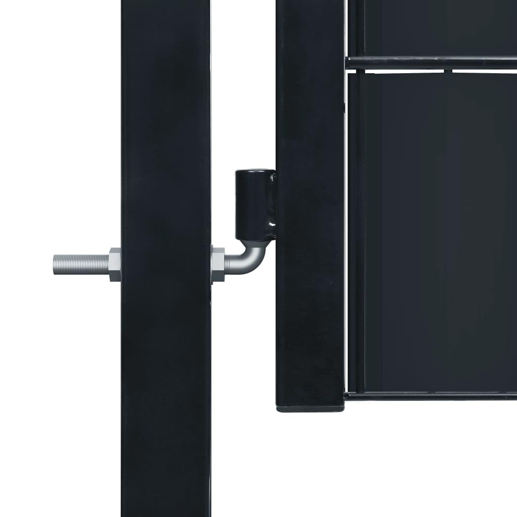 vidaXL Puerta de Valla de Exterior Cancela de Jardín Entrada de Vallado Cercado de Patio PVC Acero Gris Antracita 100x204 cm