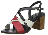 Tommy Hilfiger Interwoven Pattern Mid Heel, Sandalias con Plataforma para Mujer, Rojo (RWB 020), 36 EU