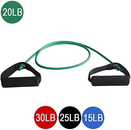 Fitness Equipment Exercise Pull Ropes Tube Exercise Stretch Yoga Gym Resistance Bands Cord Natural Latex - Green 20LB