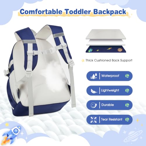 Image of DIGOBAY Backpack for Boys 6-8, 3PCS Embroidery Toddler Boys Backpack with Lunch Bag Pencil Case, 15.7 inch Kids School Bookbag for Preschool Kindergarten Elementary Daycare Backpacks, Navy Blue Planet