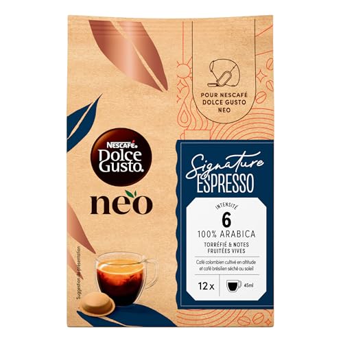 Nescafé Dolce Gusto NEO Espresso Signature - 12 Dosettes - Compatibles uniquement avec les machines à café NESCAFÉ Dolce Gusto NEO