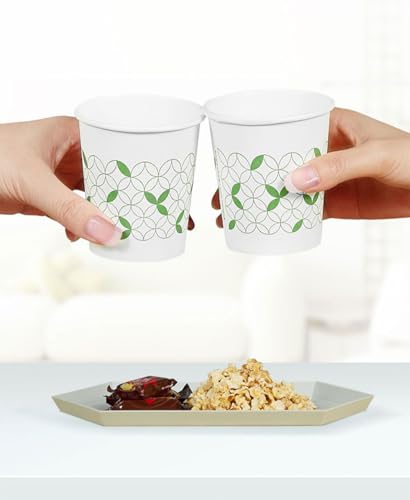 GWRFVIL Lot de 100 gobelets à café jetables en carton, 240 ml, gobelets à café jetables en carton pour boissons chaudes, gobelets en carton blanc pour boissons froides et chaudes – vue 2