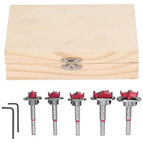 Vomeko Adjustable Forstner Bit Set with Depth Stopper Cover