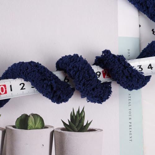 Image of 8 Jumbo Packs Chunky Chenille Yarn for Crocheting, 31.7 yds, 8 oz Each Skein Bulky Thick Fluffy Yarn for Knitting, Super Bulky Chunky Yarn for Hand Knitting Blanket, Soft Plush - Navy Blue