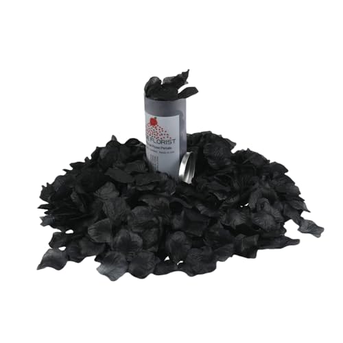 image for CODE FLORIST 1500 PCS Black Silk Rose Petals,Romantic Night,Wedding,Pr