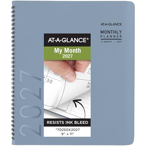 AT-A-GLANCE 2027 Planner Monthly 9 x 11 Contemporary Slate Blue (70250X2027)