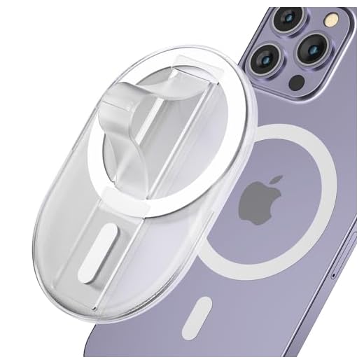 AUROX Magnetic Finger Phone Grip for MagSafe Stand, Phone Grip Strap Holder as Kickstand, Magnetic Phone Grip Holder, for iPhone 16 15 14 13 12 Series, Clear