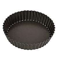 Bakemaster Quiche Pan Non-Stick Loose Base Round Deep, Grey, SHHB85