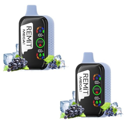 「2個入り」電子タバコ 使い捨て REMIT MEGA 18000回吸引可能 大容量 持ち運び ベイプ vape シーシャ 本体 650mAhバッテリー ベイプエンジン Type-C充電 人気 水蒸気タバコ 爆煙 禁煙パイポ ペン型 セット ニコチンなし