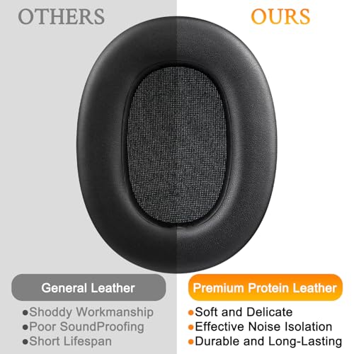 Image of SOULWIT Protein Leather Replacement Earpads for Sony ULT WEAR /WH-ULT900N (WHULT900N) Over-Ear Noise Canceling Headphones, Ear Pads Cushions with Noise Isolation Foam - ULT WEAR PL Black