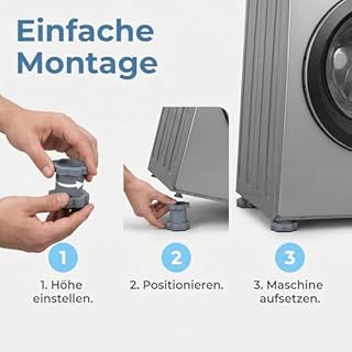 Hnonoxy 4 Pezzi Piedini Antivibrazione Lavatrice, Regolabile Piedini Lavatrice Antivibrazione Gomma Antiscivolo Universale Piedini per Asciugatrici Frigoriferi Mobilia Divano