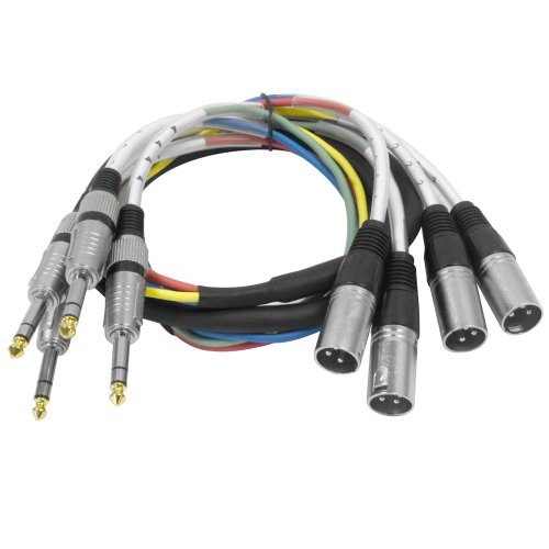 Seismic Audio - SAXT-4x5M - 4 Channel 1/4" TRS to XLR Male Snake Cable - 5 Feet Long - Serviceable Ends - Pro Audio Effects Snake for Live Live, Recording, Studios, and Gigs - Patch, Amp, Mixer, Audio