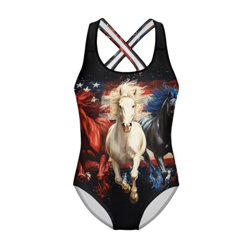 Image of Girls One Piece Cat Swimsuits Quick Dry Cartoon Beach Bathing Suit Crossback Swimwear for Kids 5-14 Years