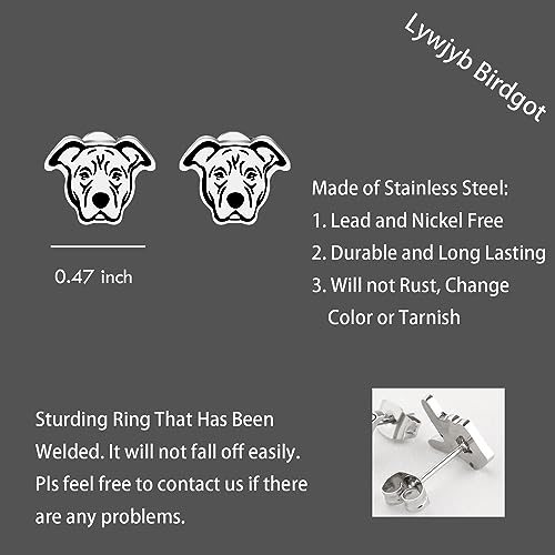 Lywjyb Birdgot American Pitbull Dog Stud Earrings - Pitbull Dog Gift for Women, Girlfriend2