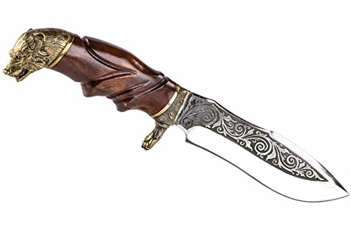 Hunting Knife - Hand Forged Unique Camp Knife - Custom Skinning Hunter Forge