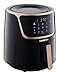 GoWISE USA GW22955 7-Quart Electric Air Fryer with Dehydrator & 3 Stackable Racks, Digital Touchscreen with 8 Functions + Recipes, 7.0-Qt, Black/Copper