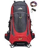 onyorhan 70L Viaje Mochila Trekking Senderismo Excursionismo Alpinismo Escalada Camping para Hombre Mujer (Rojo)