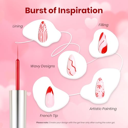 Image of Beetles Red Gel Liner Nail Polish 7ml French Tip Gel Nail Polish