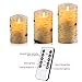 AKU TONPA Birch Bark Effect Flameless Candles Battery Operated Pillar Real Wax Flickering Electric LED Candle Sets with Remote Control Cycling 24 Hours Timer, 4