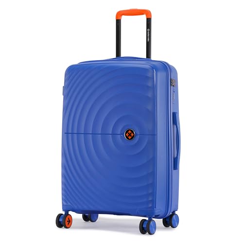 Image of Nasher Miles Polypropylene Spinner Seattle Hard-Sided Check-in Luggage 24 inch | 65cm | 8 Wheels Medium Trolley Bag for Travel | Suitcase (Dark Blue)