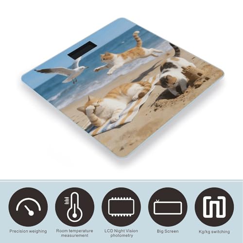 Báscula Digital de Baño Beach Cat Fun 400 lb miniatura 3
