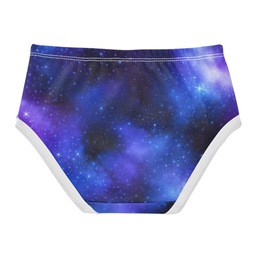 Cotton Toddler Underwear Floral Starry Night Sky Blue Purple Nebulae Panties Little Girl Pattern Undies Kids Briefs 2t2