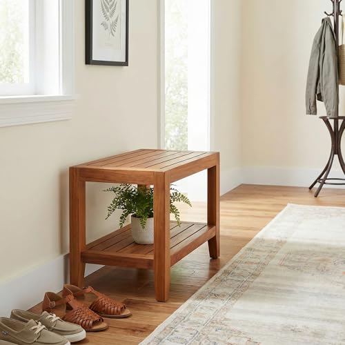 Bare Decor Serenity Spa 24" Bench with Shelf in Solid Teak Wood by Bare Decor - Image 3