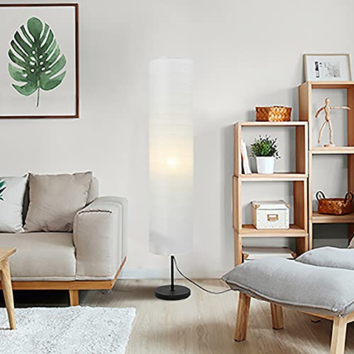 Lámpara de pie de papel E27 con base metálica, iluminación ambiental minimalista 6