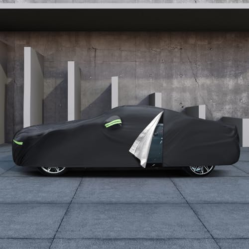 Image of Car Cover Custom Fit for Dodge Challenger 2008-2026, Migaven Waterproof Full Exterior Cover Rain Sun Hail Protection with Door Zipper & Inner Cotton