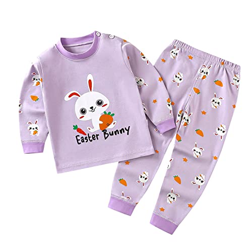Boys Girls Cotton 𝐏a𝐣ama Set Long Sleeve 𝐏𝗝s Toddler Baby Cute Cartoon 𝐏ajamas Soft Sl𝐞epwear (A-AE, 2-3 Years)