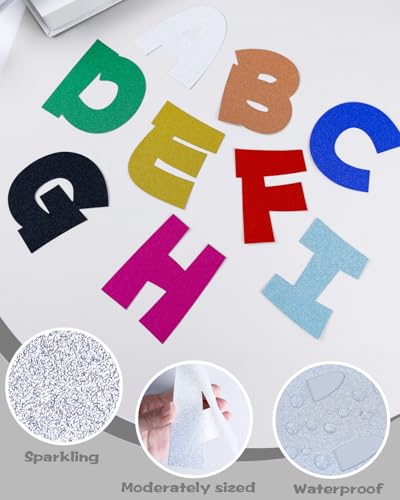 Image of 243 Pcs Glitter Bulletin Board Letters, Numbers and Punctuation 4 Inch