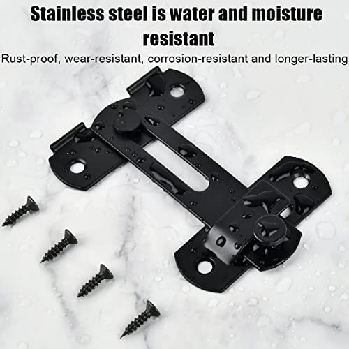 TMBMLPP Sliding Barn Door Lock, 2 Pack Black Stainless Steel Gate Latches, Flip Latch Safety Door Bolt - Image 4