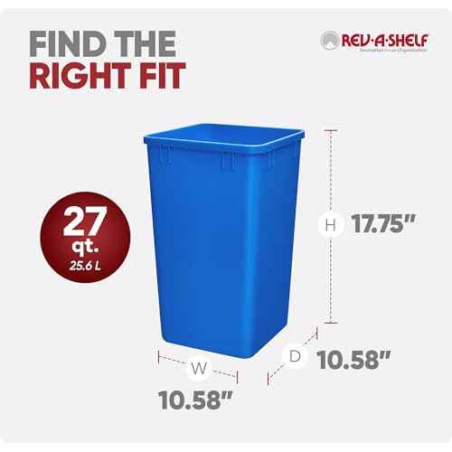 Canecas de basura rectangulares 27 qt azul 2 unidades miniatura 3