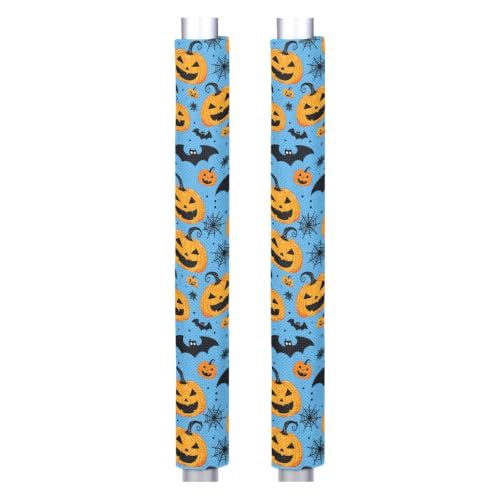 Image of Pardick Refrigerator Door Handle Covers Set of 2, Halloween Pumpkin Bat Fridge Handle Cover Washable Fridge Dishwasher Oven Door Decor Protector Handle Cover, Keep Your Kitchen Appliance Clean