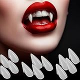 CPSYUB Vampire Teeth for Women - 6 Pairs Vampire Fangs Halloween for Men Kids Boys Girls Adults - Fake Werewolf Teeth for Party Cosplay Vampire Accessories Gift（3 Sizes,13-15-17mm）