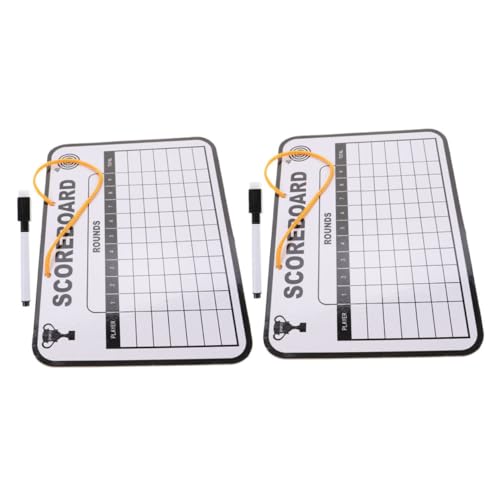 BESPORTBLE 2Pcs Golf Scoreboard Double Sided Dry Erase Board for Score Recording Messaging Lightweight Multi Use Golf Practice Scoreboard for Training