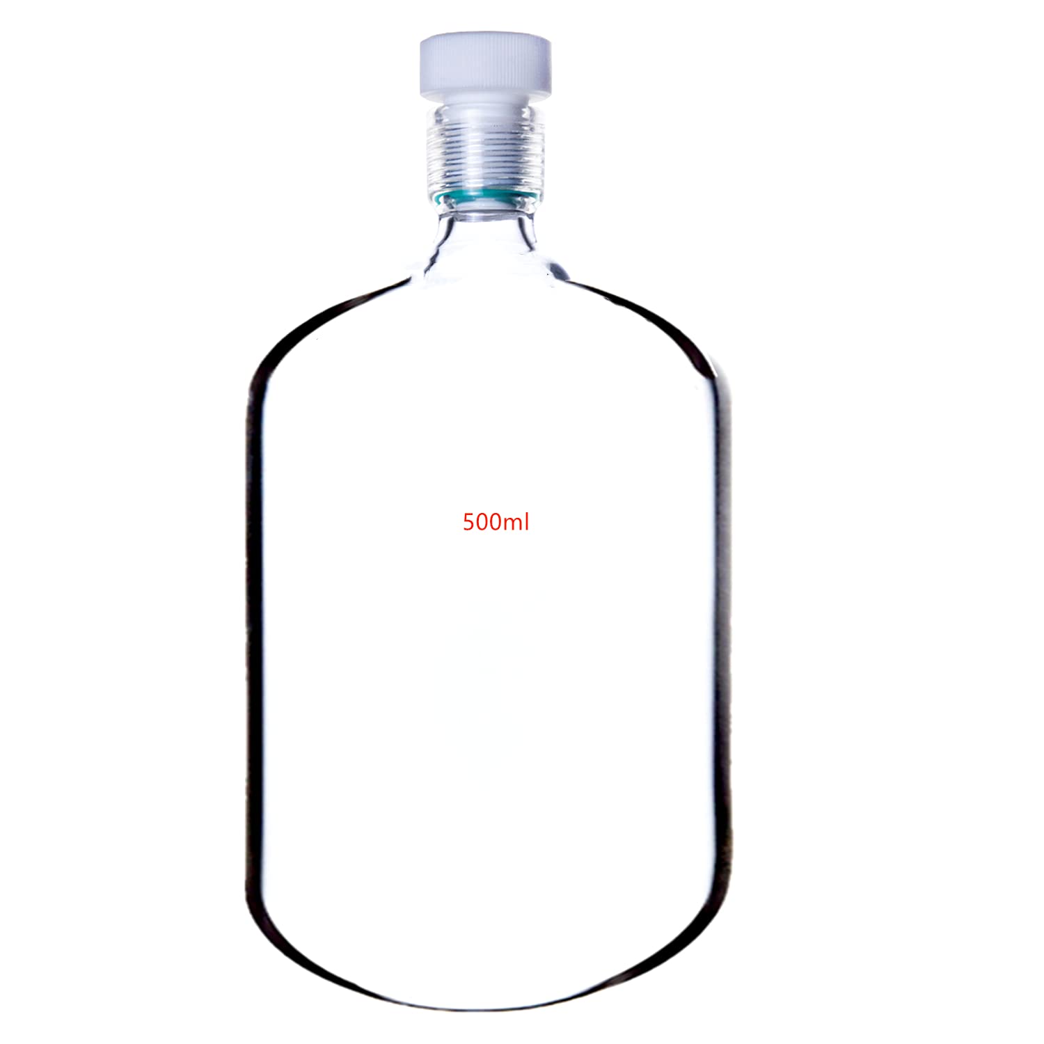 Deschem 500ml Glass High Pressure Bottle,95X205 Lab Heavy Wall Vessel W/#15 PTFE Thred Stopper