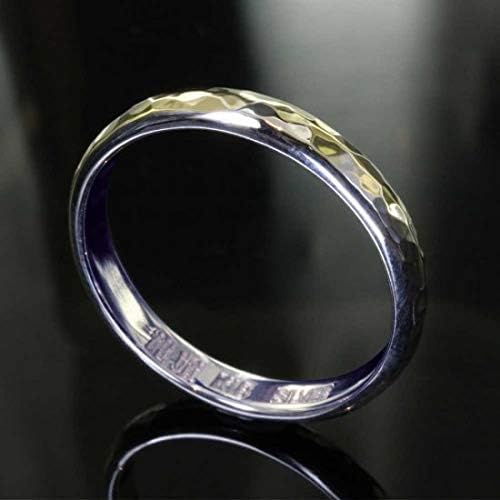 [龍頭] K18 シルバー 950 甲丸 丸 鎚目 リング 指輪 幅3mm シンプル メンズ 4号~26号