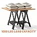 ZYJOYY Saw Horses 2 Pack Folding Heavy Duty , 1000 LBS Total Load Capacity, Folding Sawhorse,Built-In Tool Tray & Cord Hooks, Metal Folding Saw horse for Woodworking