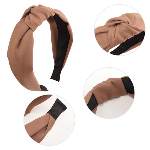 Image of DRESHOW Women's Headbands, 4 Pcs Knotted Non Slip Fashion Hairbands for Girls, Solid Boho Wide Top Knot Hair Hoops Hair Accessories