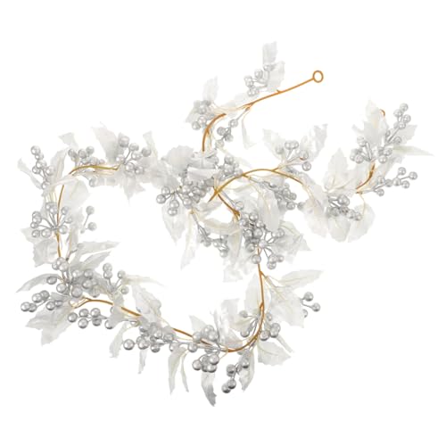 ROMISBABA bastón de Navidad Guirnalda follaje decoración Falso Tallos Artificial Plants Christmas Lights Xmas Tree Plantas Colgantes Falsas Plantas Falsas de Navidad Flor de Seda Silver